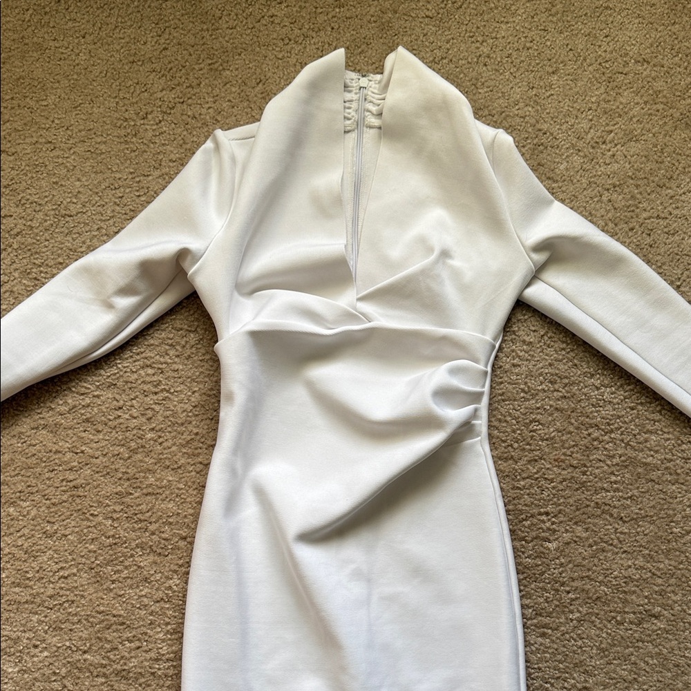 Fashion Nova White Long Sleeve Dress